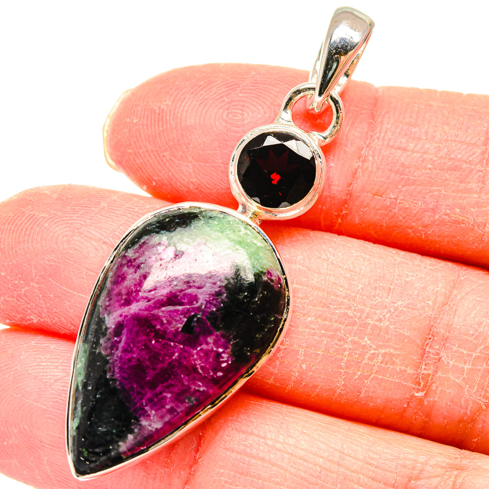 Ruby Zoisite Pendants handcrafted by Ana Silver Co - PD17973