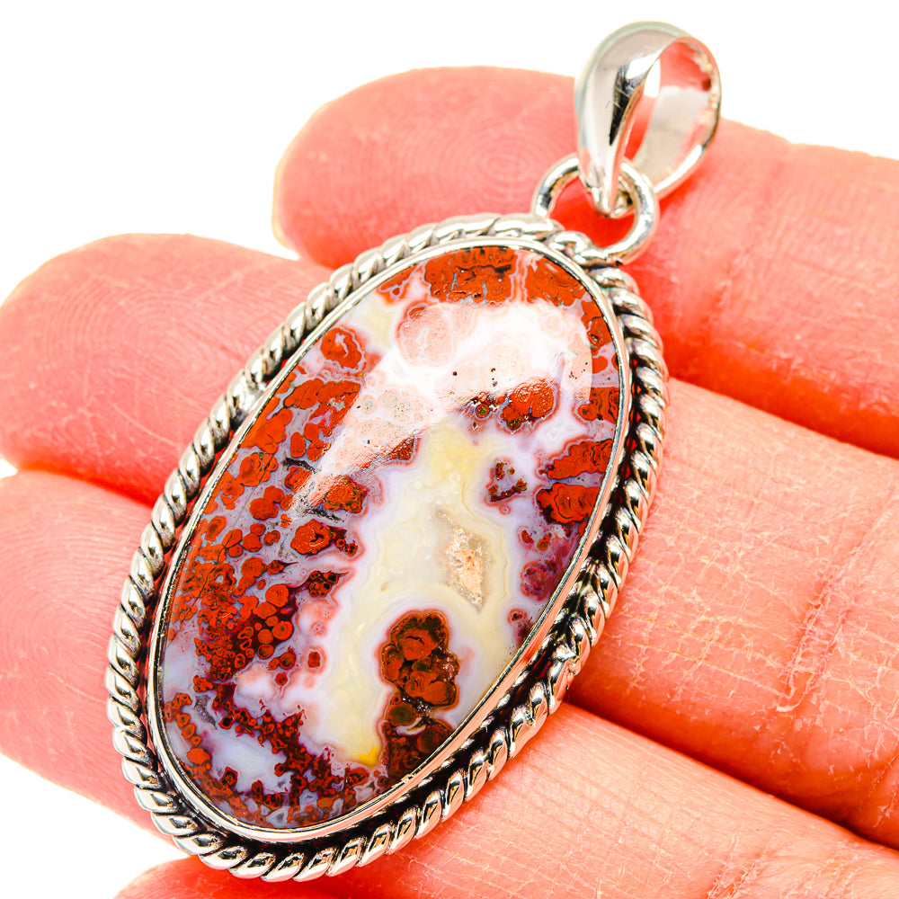Plume Agate Pendants handcrafted by Ana Silver Co - PD17982