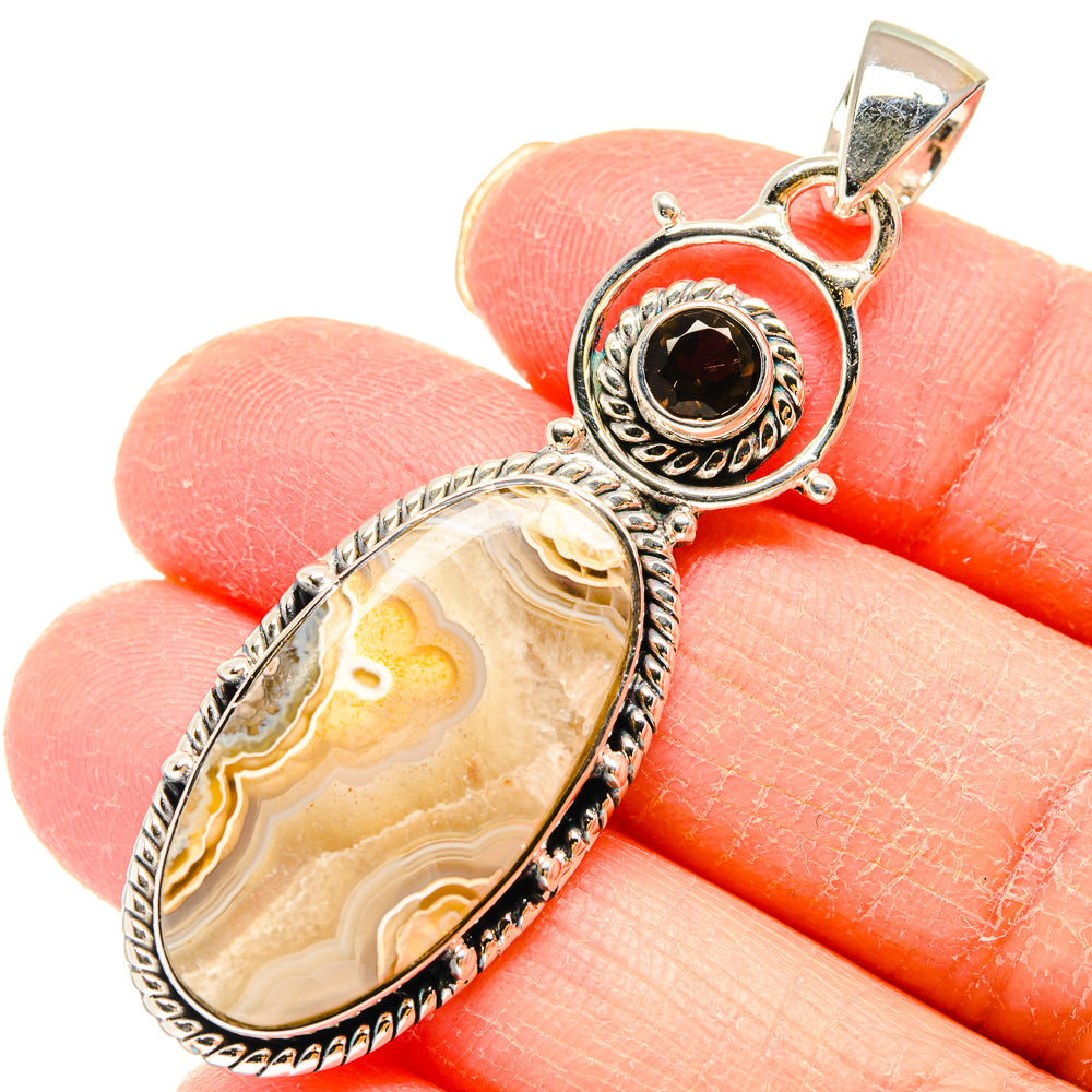 Laguna Lace Agate Pendants handcrafted by Ana Silver Co - PD18000