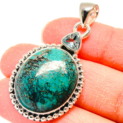 Tibetan Turquoise Pendants handcrafted by Ana Silver Co - PD18005