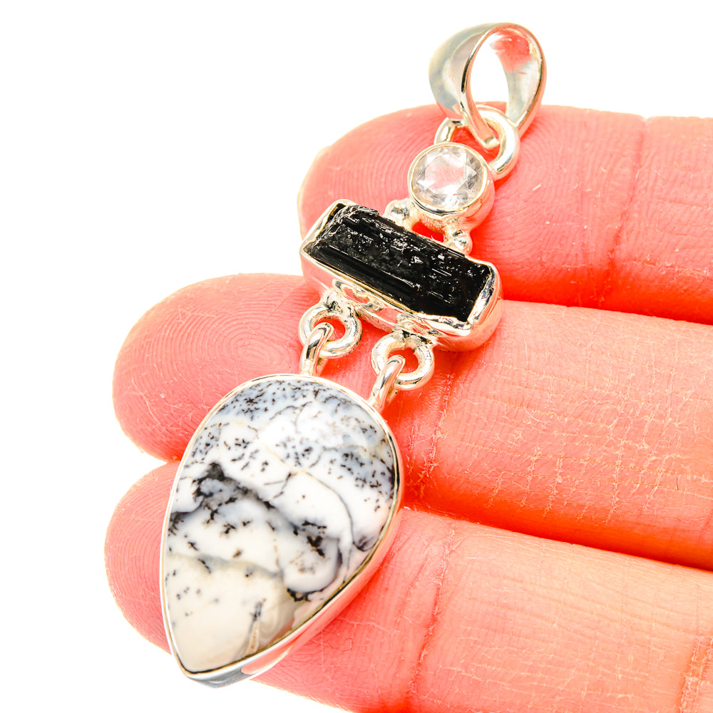 Dendritic Opal Pendants handcrafted by Ana Silver Co - PD18022