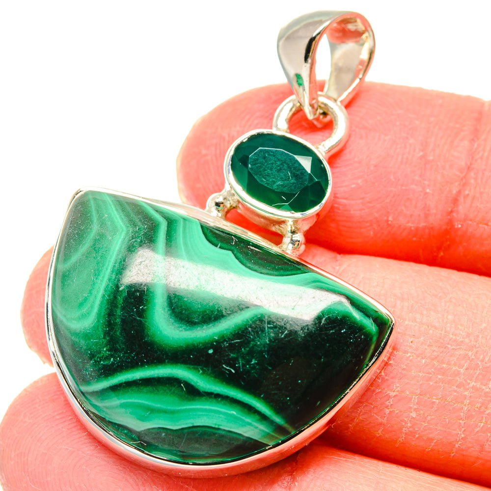 Malachite Pendants handcrafted by Ana Silver Co - PD18028
