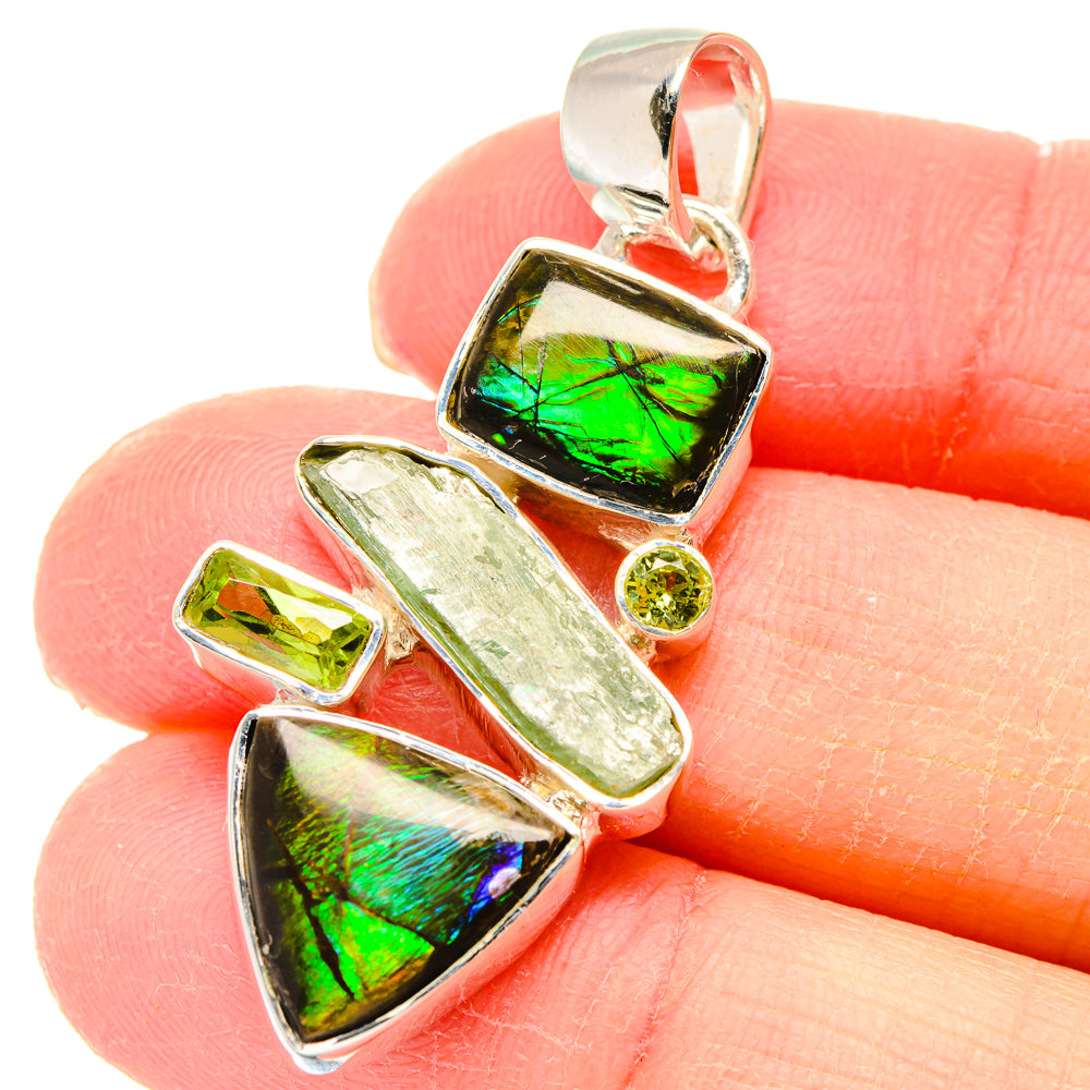 Ammolite Pendants handcrafted by Ana Silver Co - PD18030