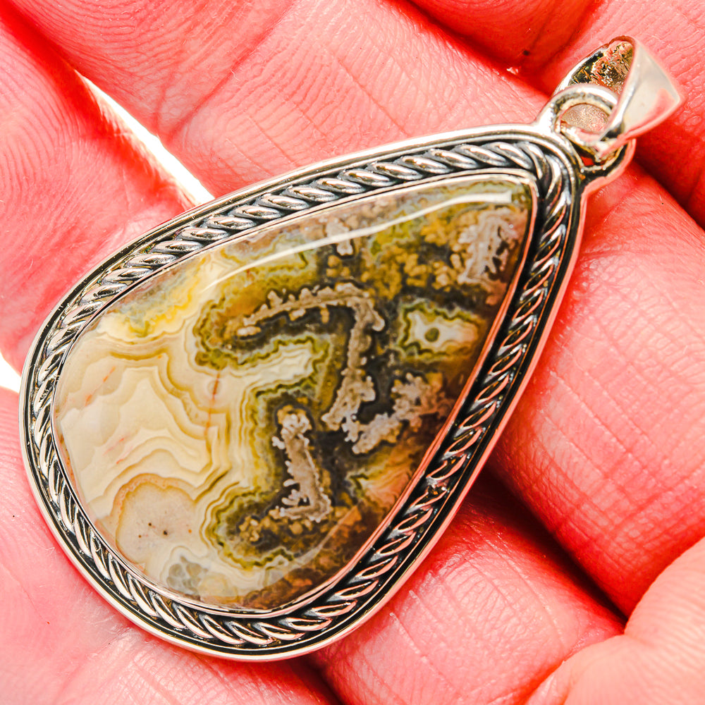 Laguna Lace Agate Pendants handcrafted by Ana Silver Co - PD18043