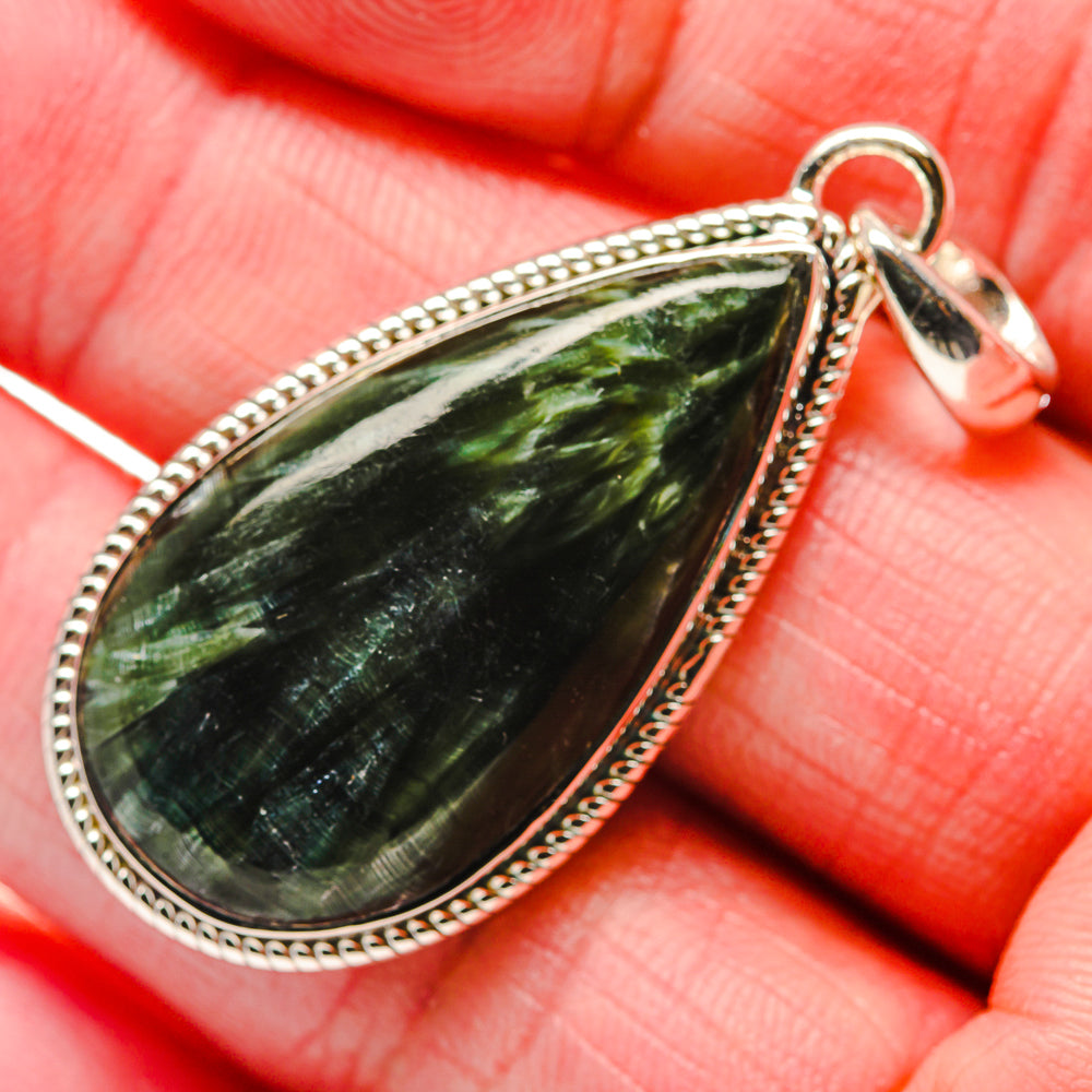 Seraphinite Pendants handcrafted by Ana Silver Co - PD18045