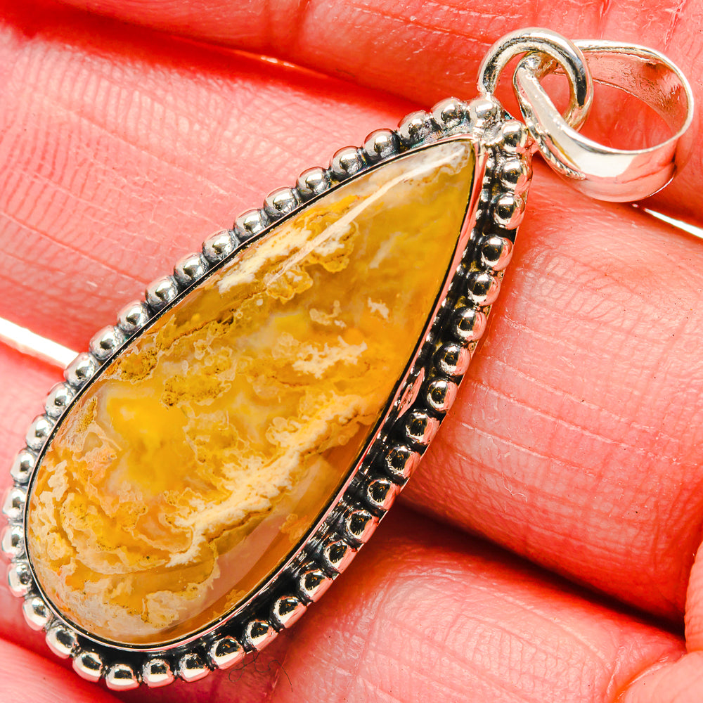 Plume Agate Pendants handcrafted by Ana Silver Co - PD18056