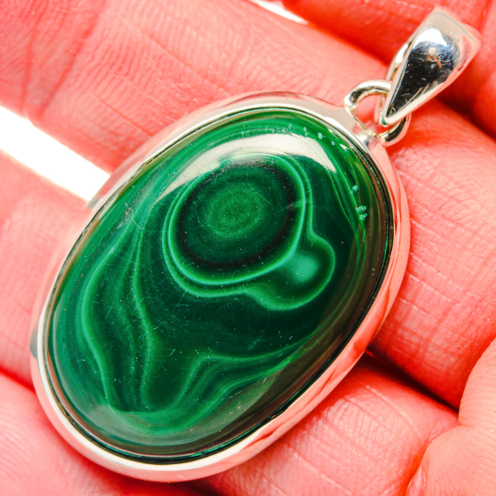 Malachite Pendants handcrafted by Ana Silver Co - PD18058