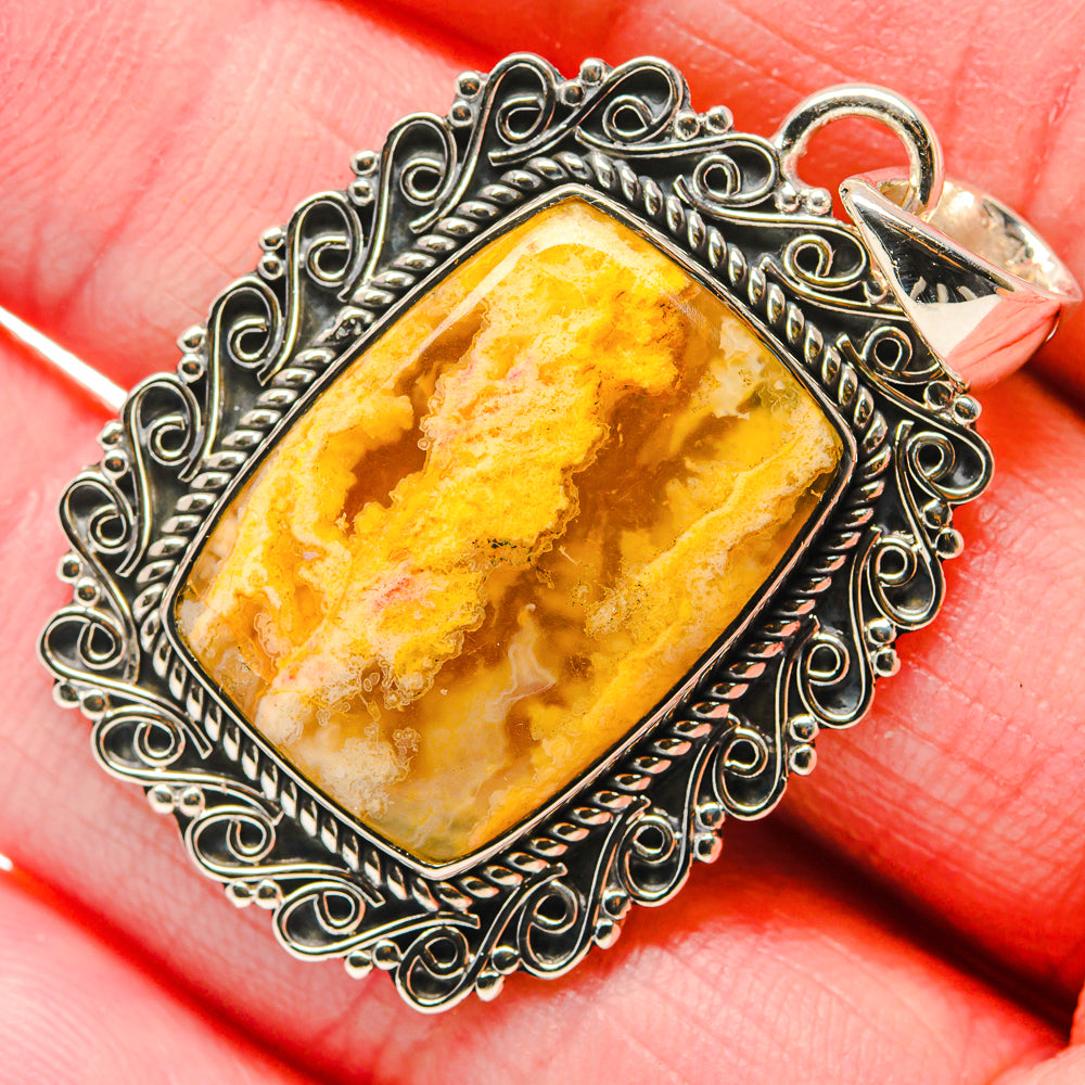 Plume Agate Pendants handcrafted by Ana Silver Co - PD18064
