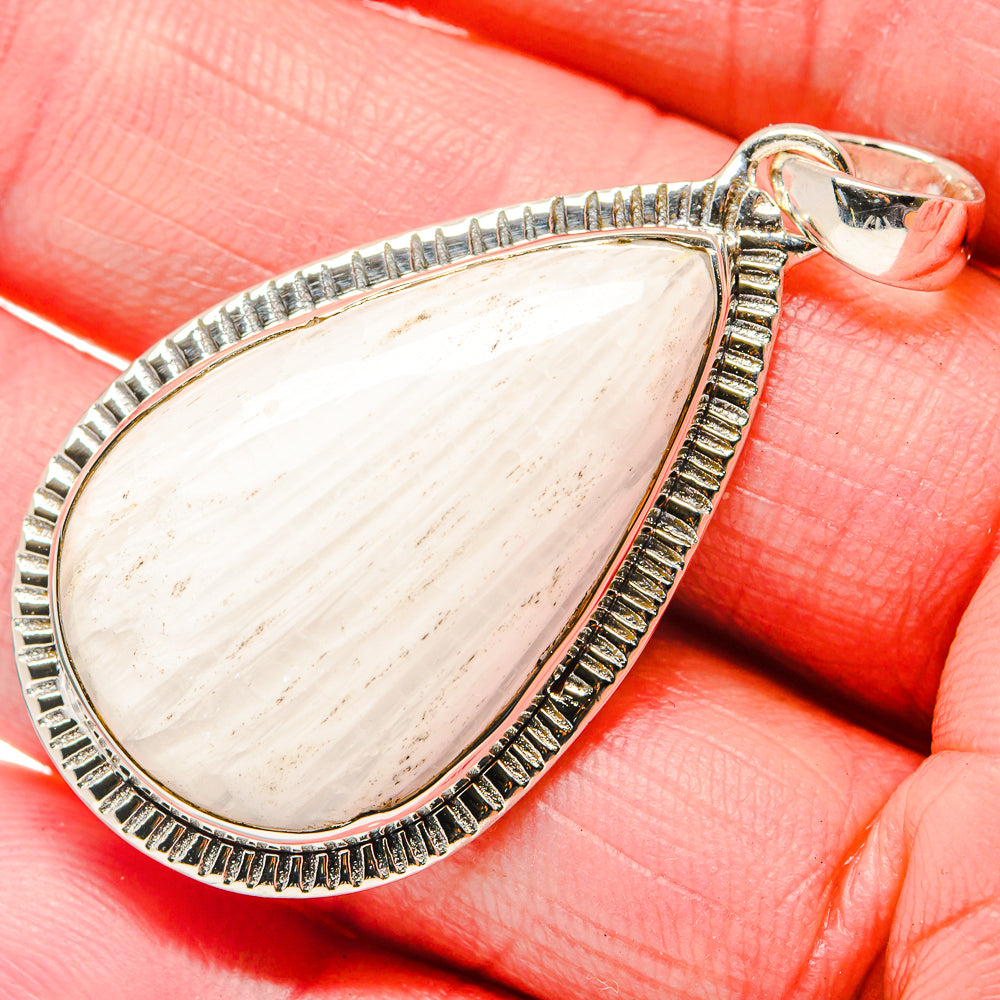 White Scolecite Pendants handcrafted by Ana Silver Co - PD18065