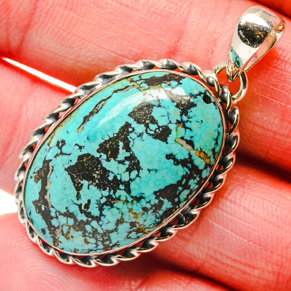 Tibetan Turquoise Pendants handcrafted by Ana Silver Co - PD18066