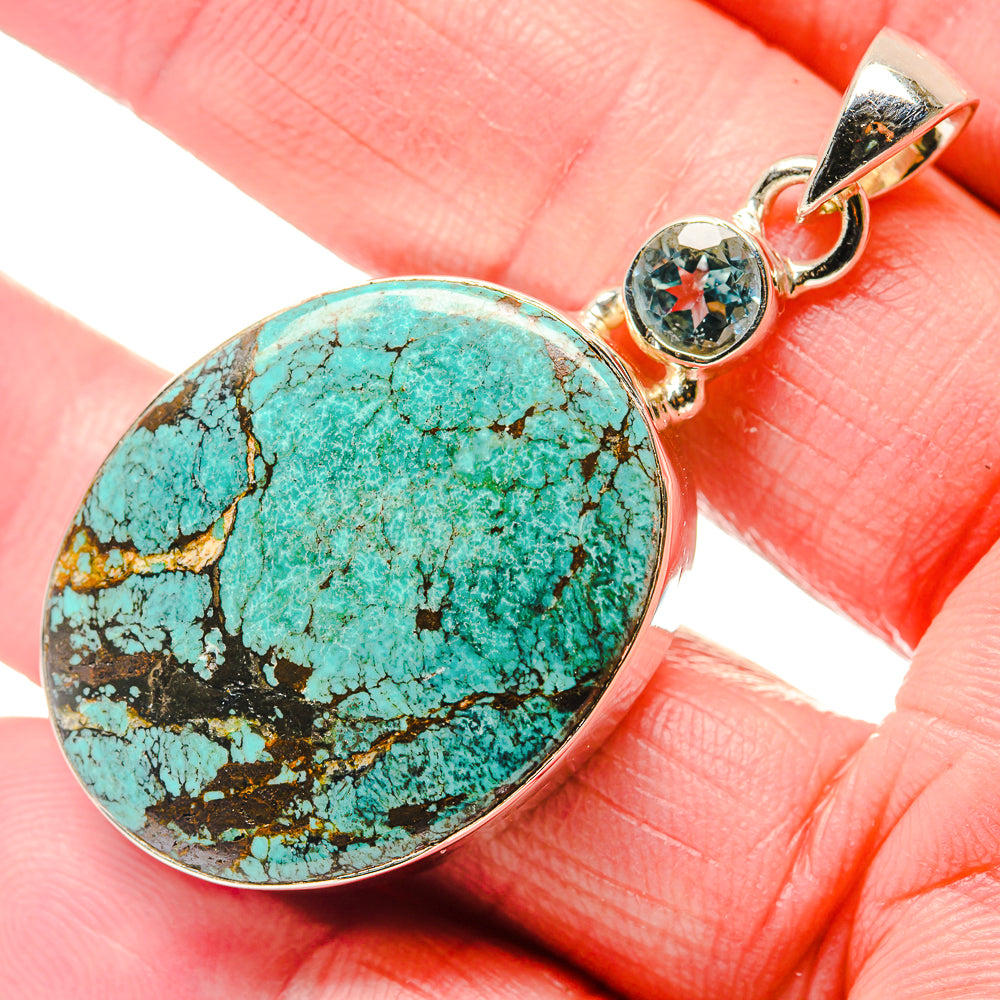 Tibetan Turquoise Pendants handcrafted by Ana Silver Co - PD18070