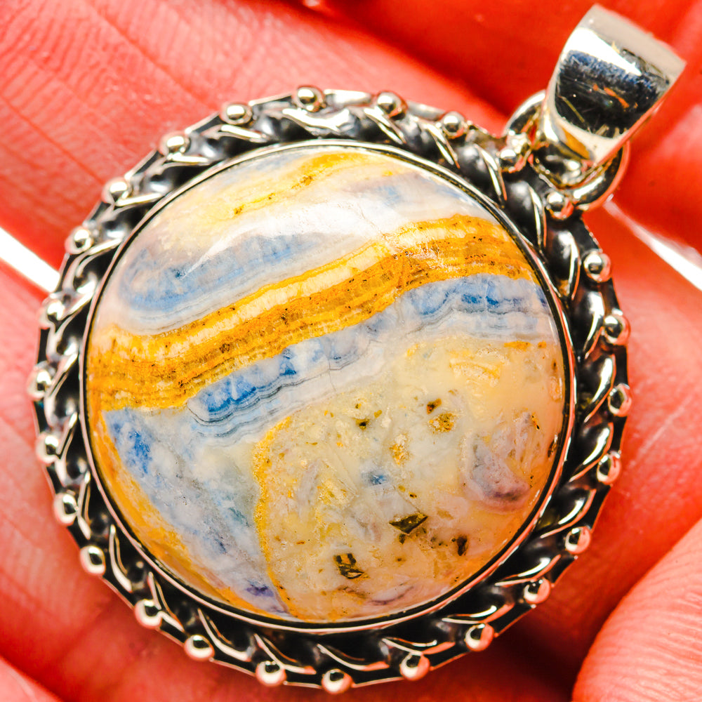 Blue Scheelite Pendants handcrafted by Ana Silver Co - PD18073