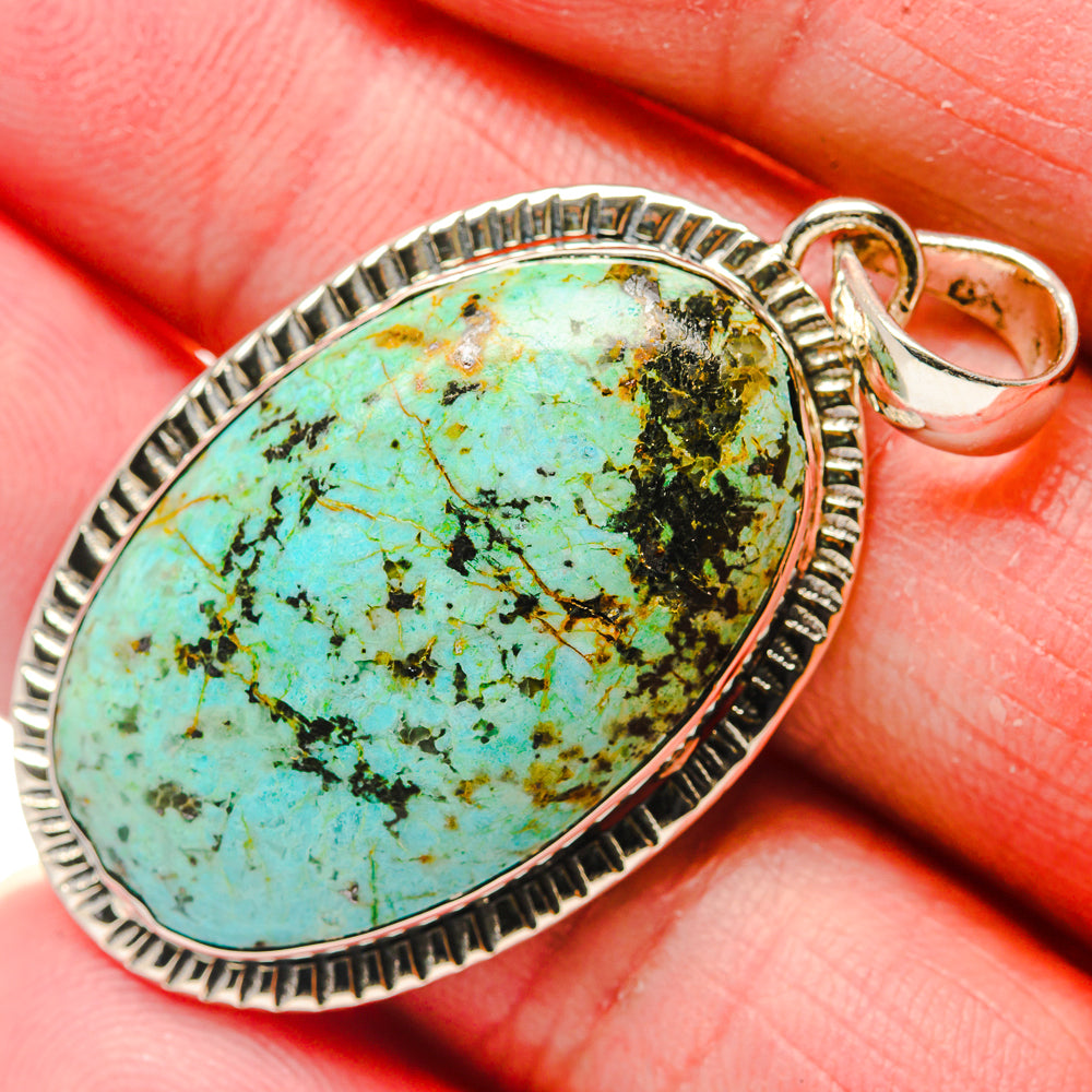 African Turquoise Jasper Pendants handcrafted by Ana Silver Co - PD18085