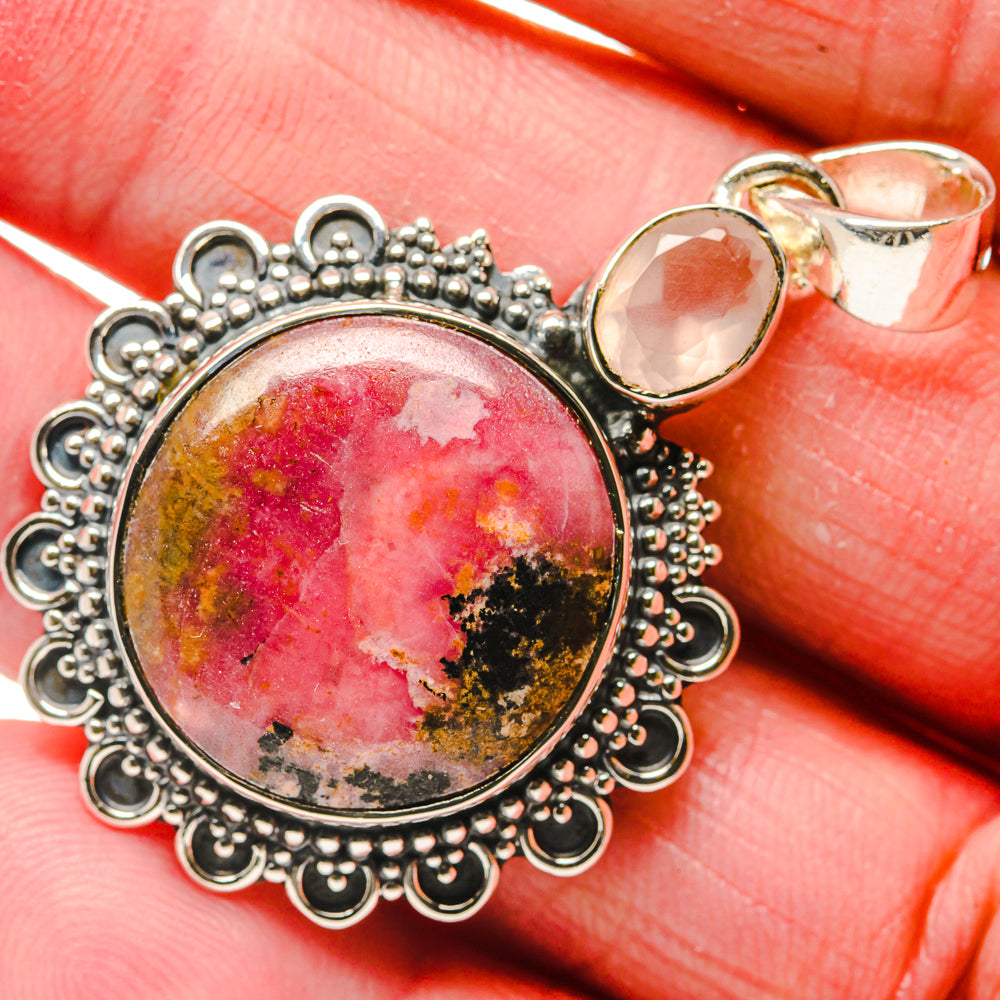 Rhodonite Pendants handcrafted by Ana Silver Co - PD18087