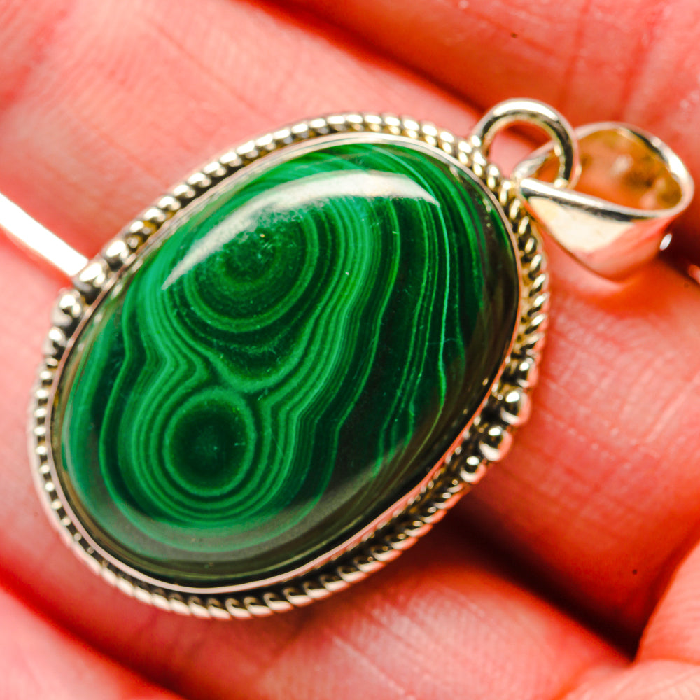 Malachite Pendants handcrafted by Ana Silver Co - PD18099