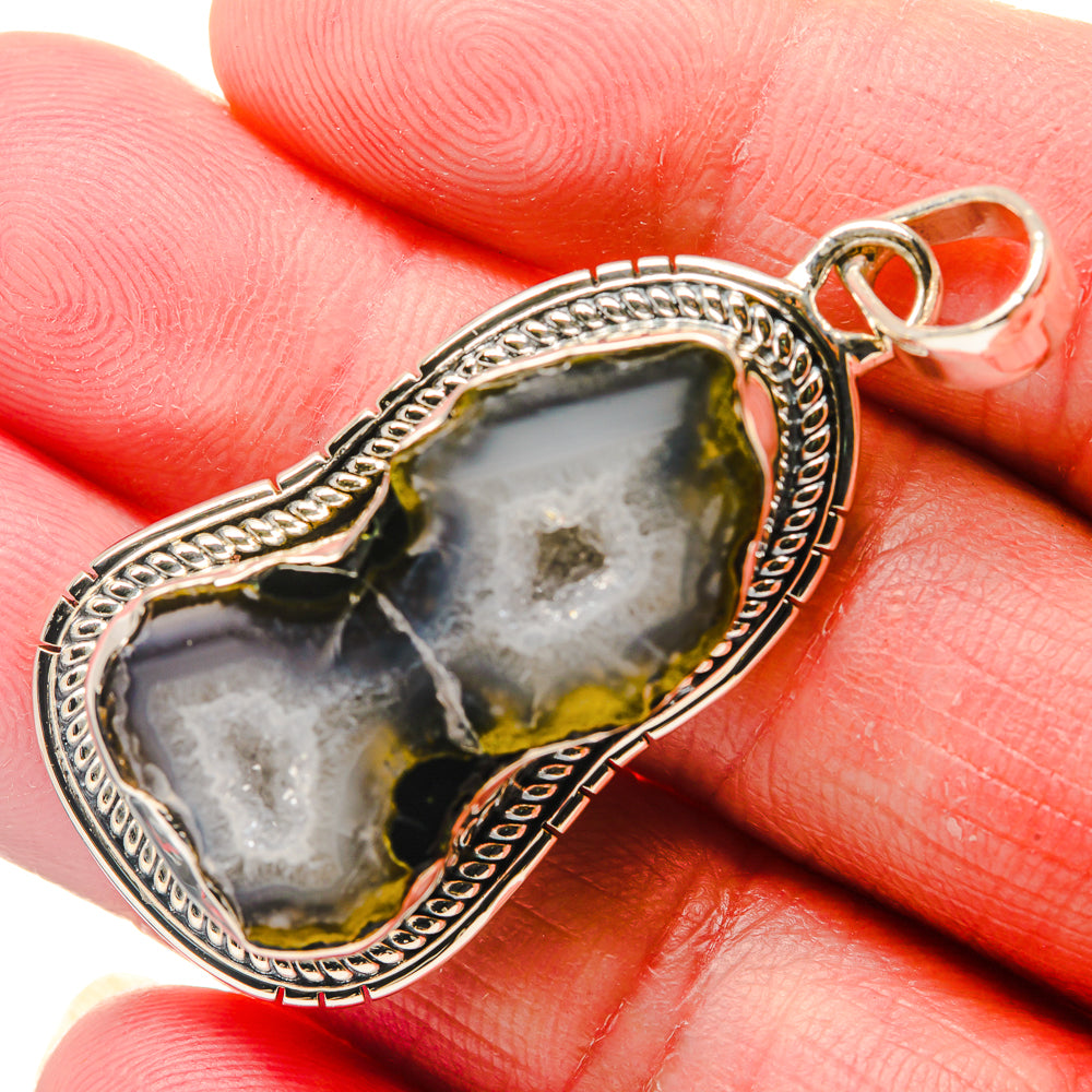 Coconut Geode Slice Pendants handcrafted by Ana Silver Co - PD18102