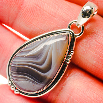 Botswana Agate Pendants handcrafted by Ana Silver Co - PD18117