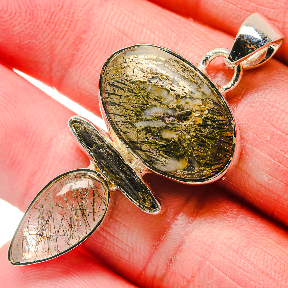 Pyrite Agate Pendants handcrafted by Ana Silver Co - PD18118
