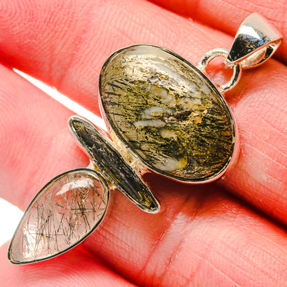 Pyrite Agate Pendants handcrafted by Ana Silver Co - PD18118