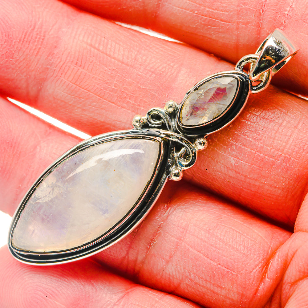 Rainbow Moonstone Pendants handcrafted by Ana Silver Co - PD18151