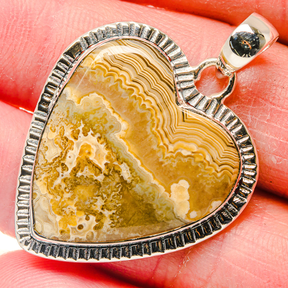Laguna Lace Agate Pendants handcrafted by Ana Silver Co - PD18153