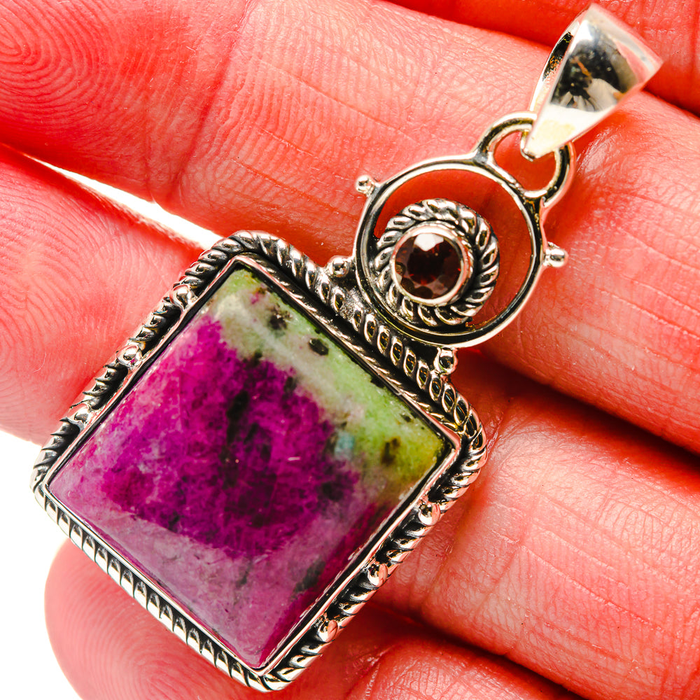Ruby Zoisite Pendants handcrafted by Ana Silver Co - PD18161