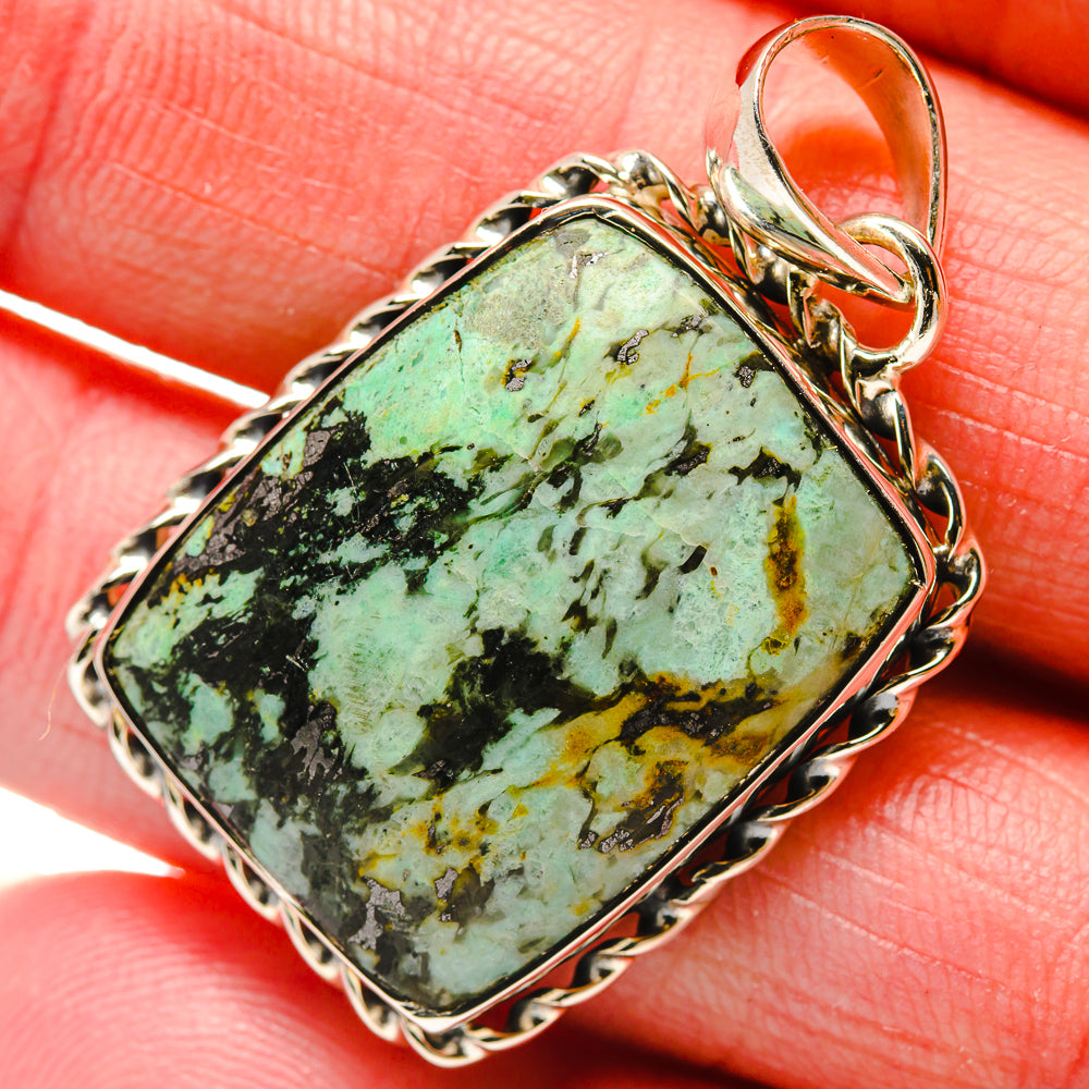 African Turquoise Jasper Pendants handcrafted by Ana Silver Co - PD18166