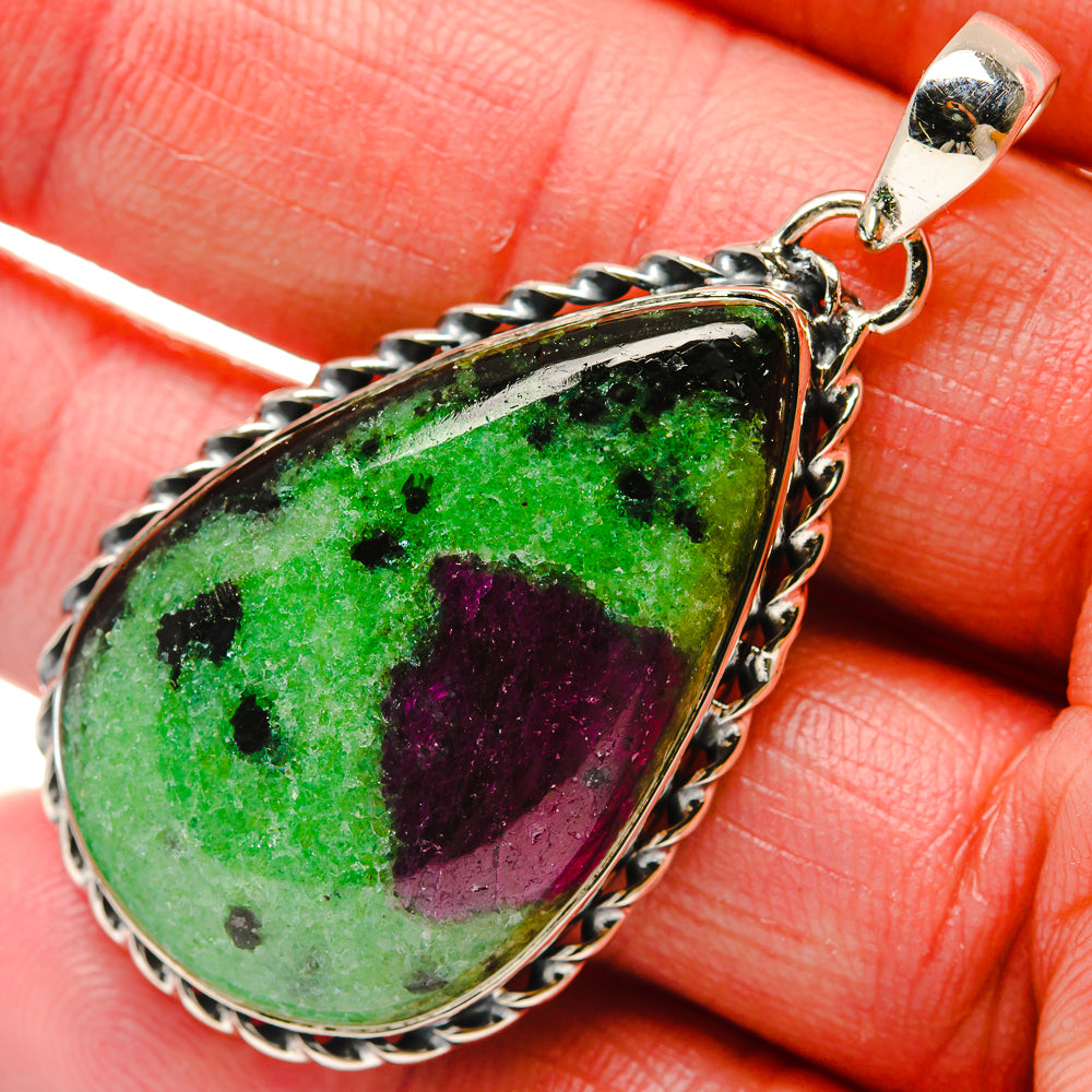 Ruby Zoisite Pendants handcrafted by Ana Silver Co - PD18171