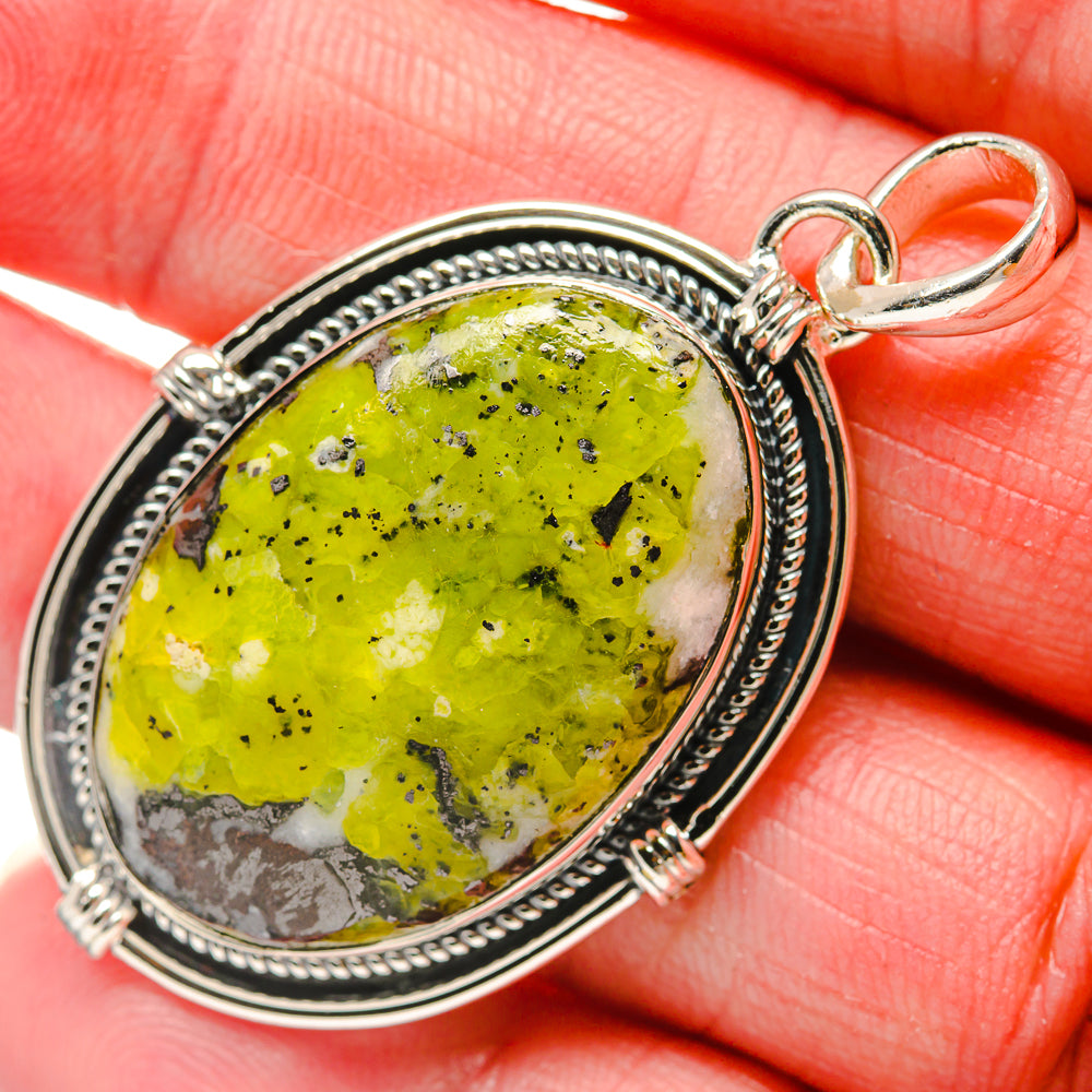 African Green Opal Pendants handcrafted by Ana Silver Co - PD18173