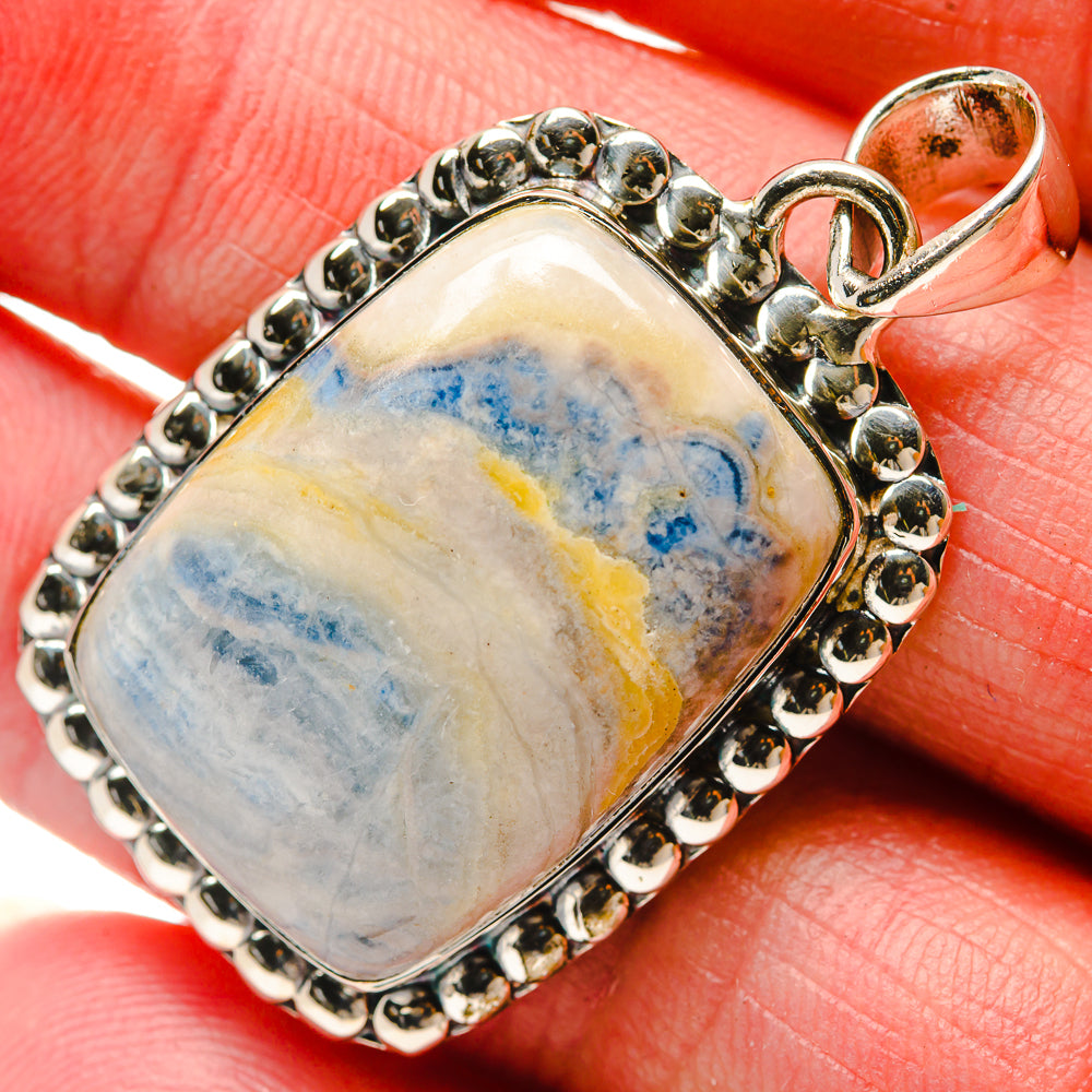 Blue Scheelite Pendants handcrafted by Ana Silver Co - PD18180