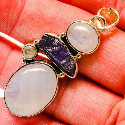 Rainbow Moonstone Pendants handcrafted by Ana Silver Co - PD18184