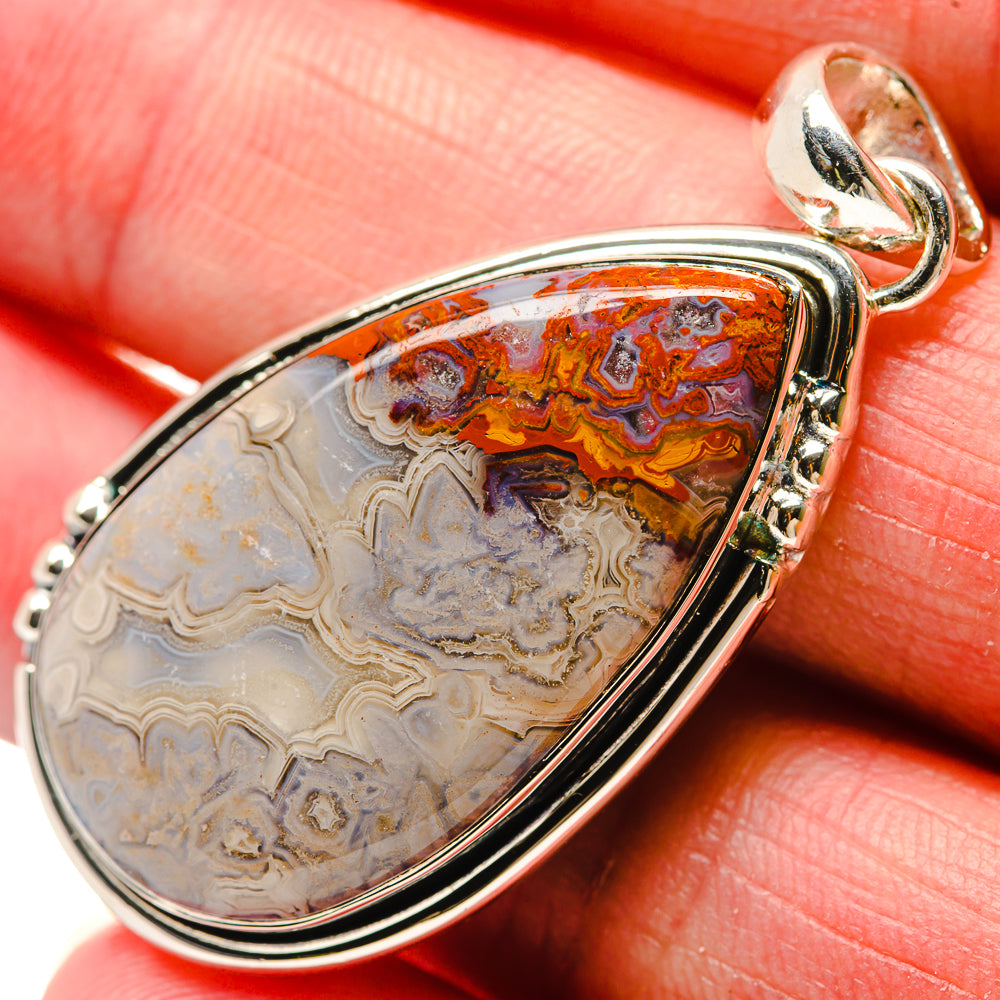 Laguna Lace Agate Pendants handcrafted by Ana Silver Co - PD18185