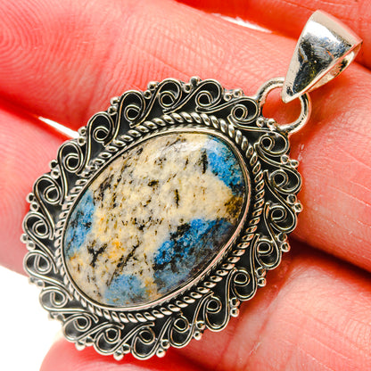 K2 Blue Azurite Pendants handcrafted by Ana Silver Co - PD18201