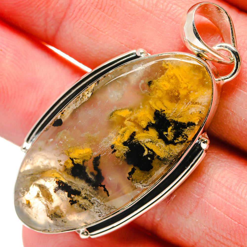 Plume Agate Pendants handcrafted by Ana Silver Co - PD18210