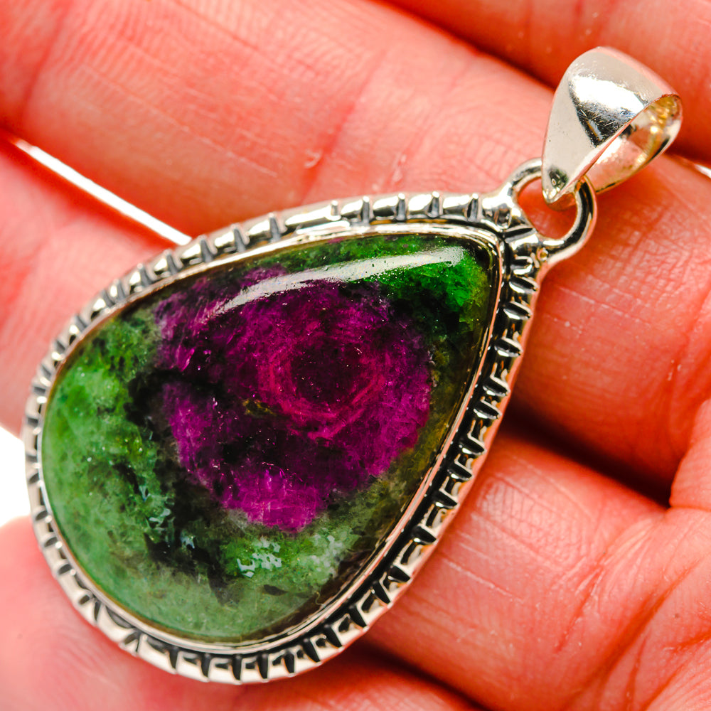 Ruby Zoisite Pendants handcrafted by Ana Silver Co - PD18212