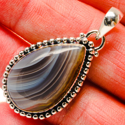 Botswana Agate Pendants handcrafted by Ana Silver Co - PD18214