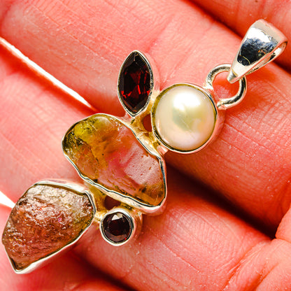 Watermelon Tourmaline Pendants handcrafted by Ana Silver Co - PD18218