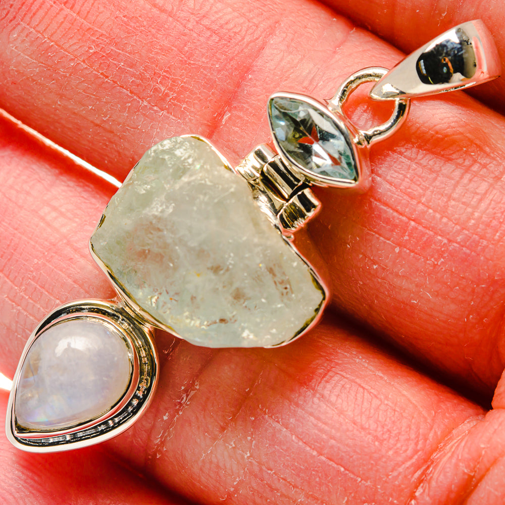 Aquamarine Pendants handcrafted by Ana Silver Co - PD18222