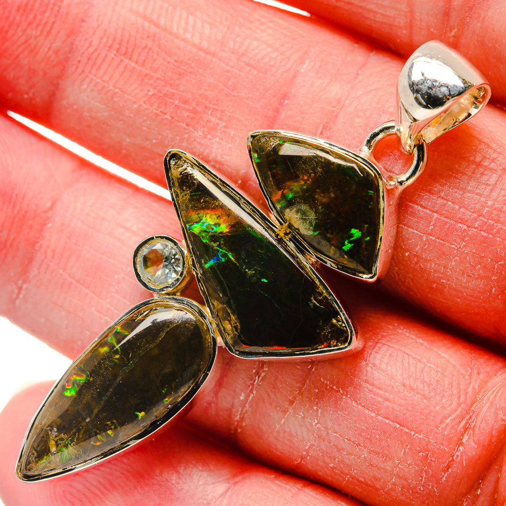 Ammolite Pendants handcrafted by Ana Silver Co - PD18225