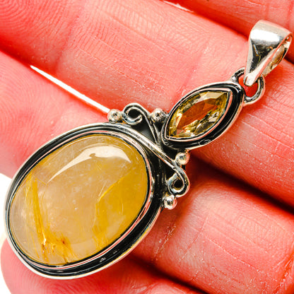 Rutilated Quartz Pendants handcrafted by Ana Silver Co - PD18226