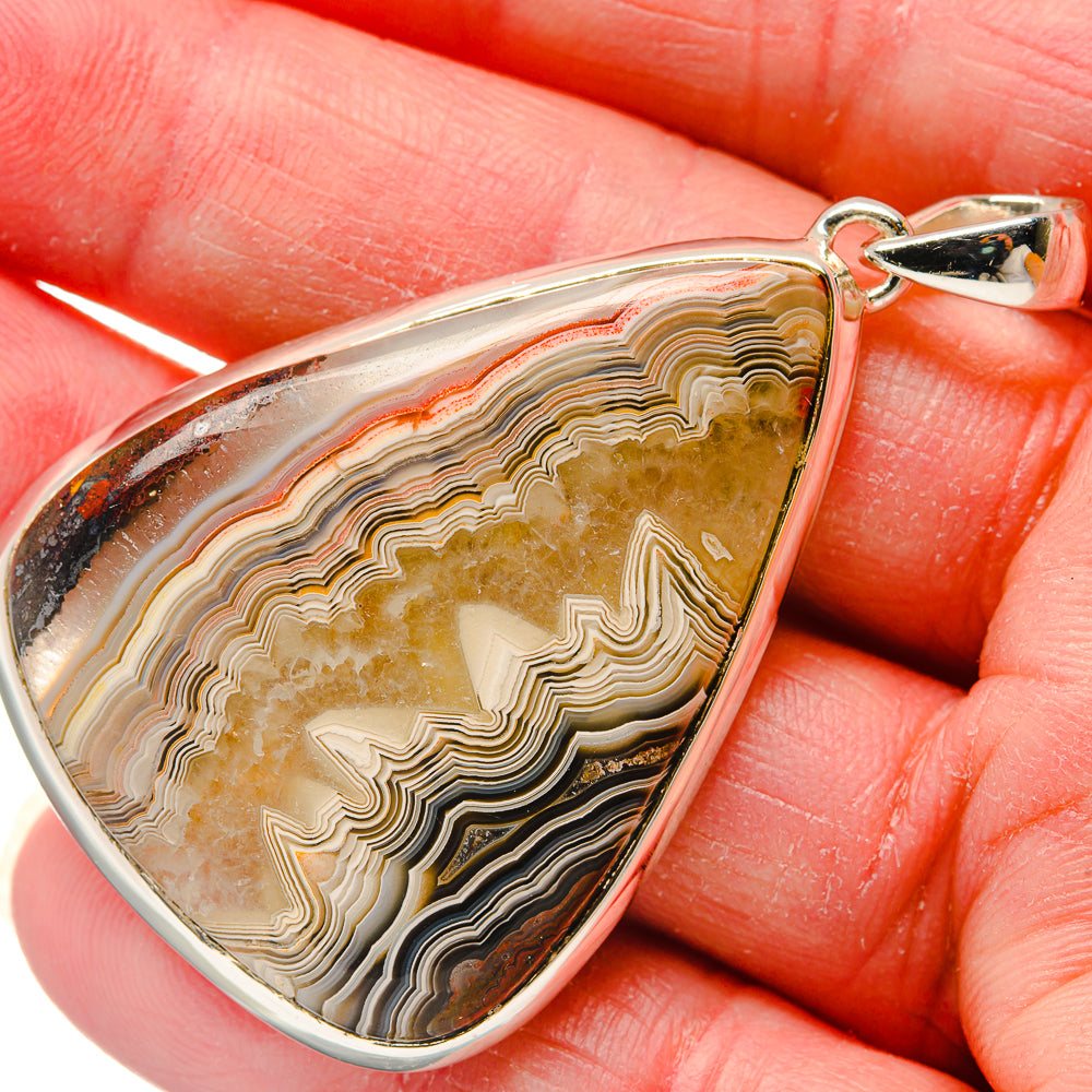 Laguna Lace Agate Pendants handcrafted by Ana Silver Co - PD18235