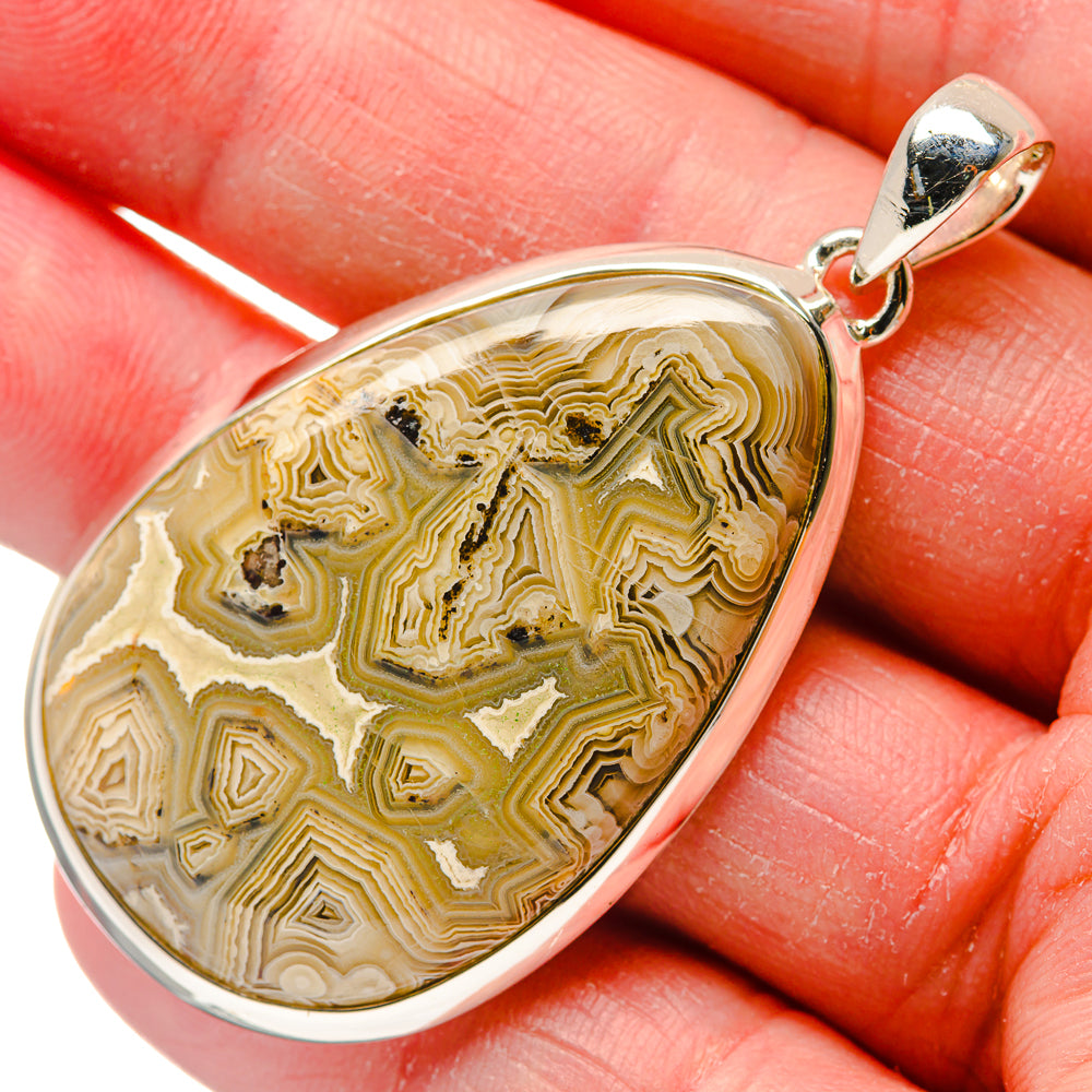 Laguna Lace Agate Pendants handcrafted by Ana Silver Co - PD18239