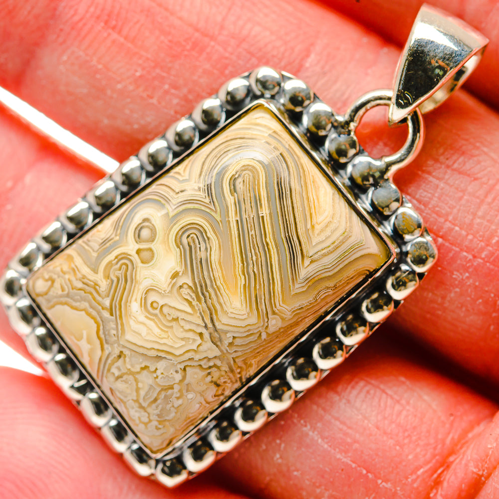 Laguna Lace Agate Pendants handcrafted by Ana Silver Co - PD18248