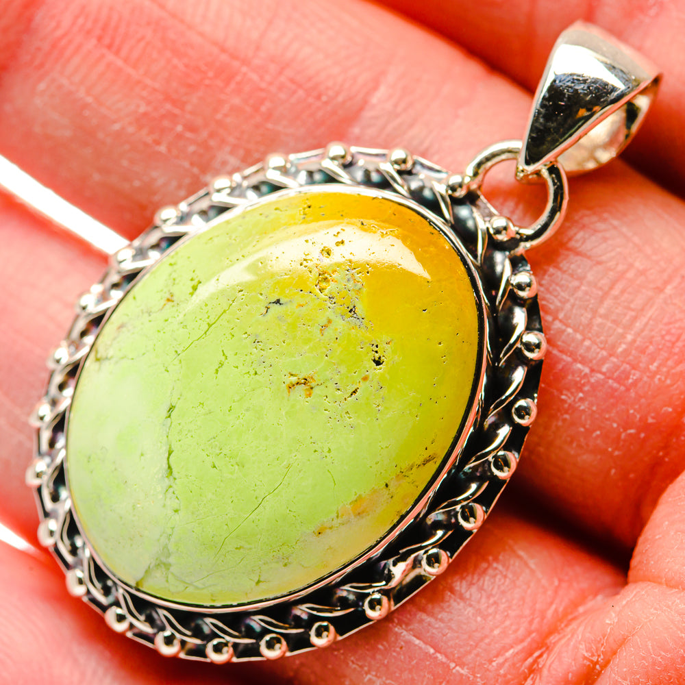 Lemon Chrysoprase Pendants handcrafted by Ana Silver Co - PD18261