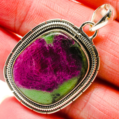 Ruby Zoisite Pendants handcrafted by Ana Silver Co - PD18268