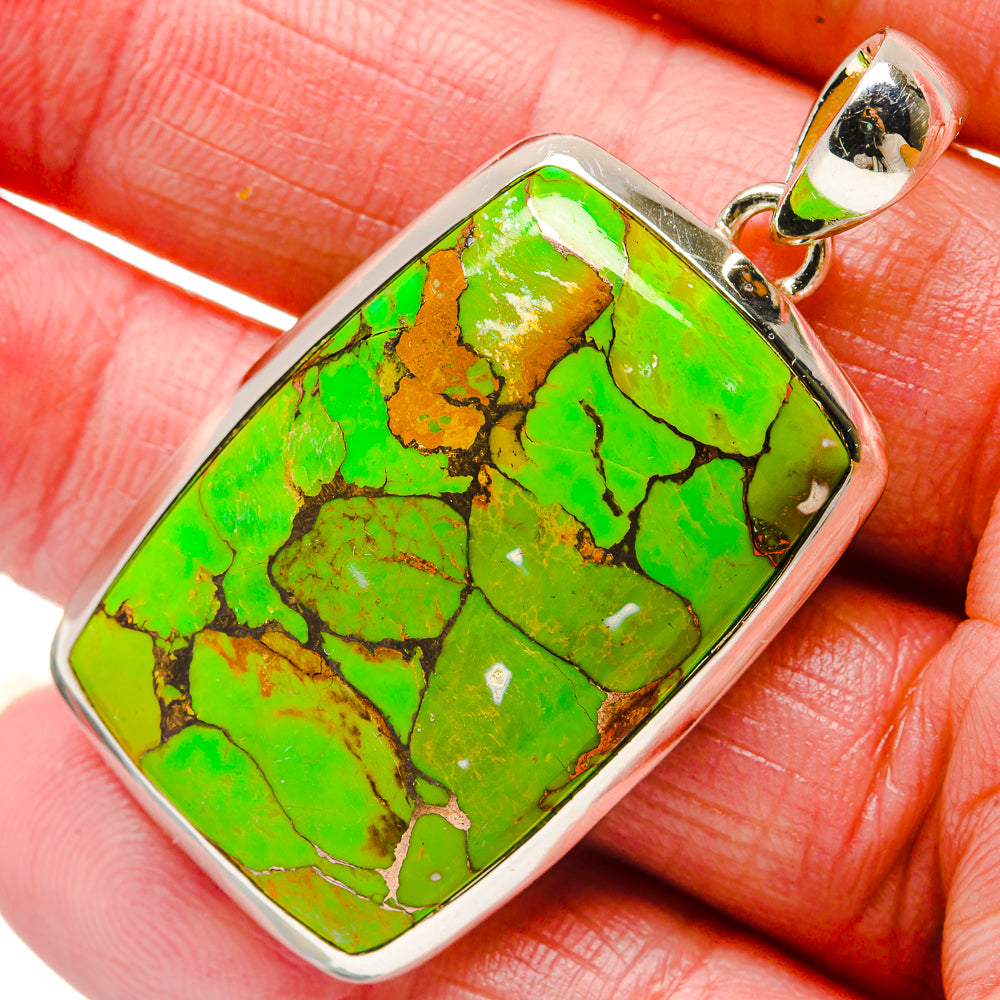 Green Copper Composite Turquoise Pendants handcrafted by Ana Silver Co - PD18272