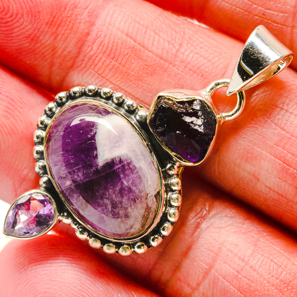 Chevron Amethyst Pendants handcrafted by Ana Silver Co - PD18290