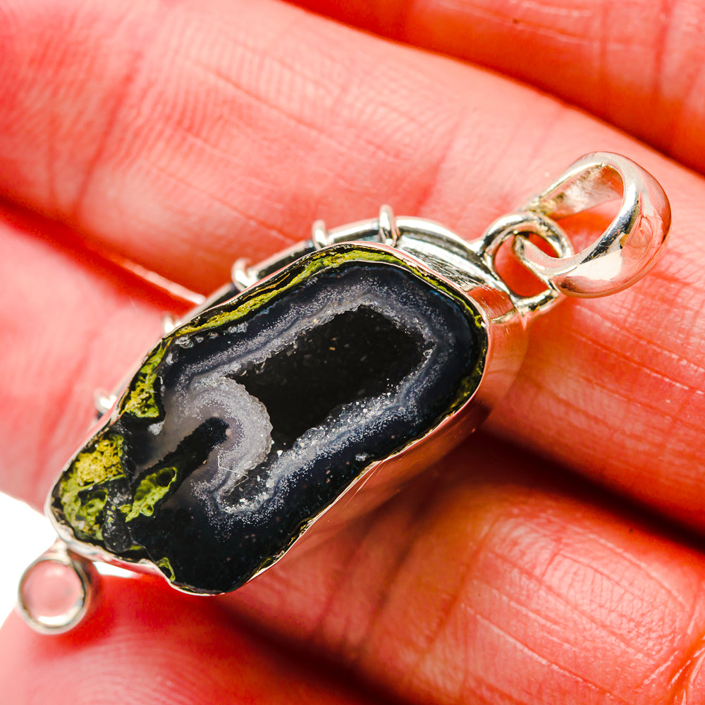 Coconut Geode Druzy, White Quartz Pendants handcrafted by Ana Silver Co - PD18294