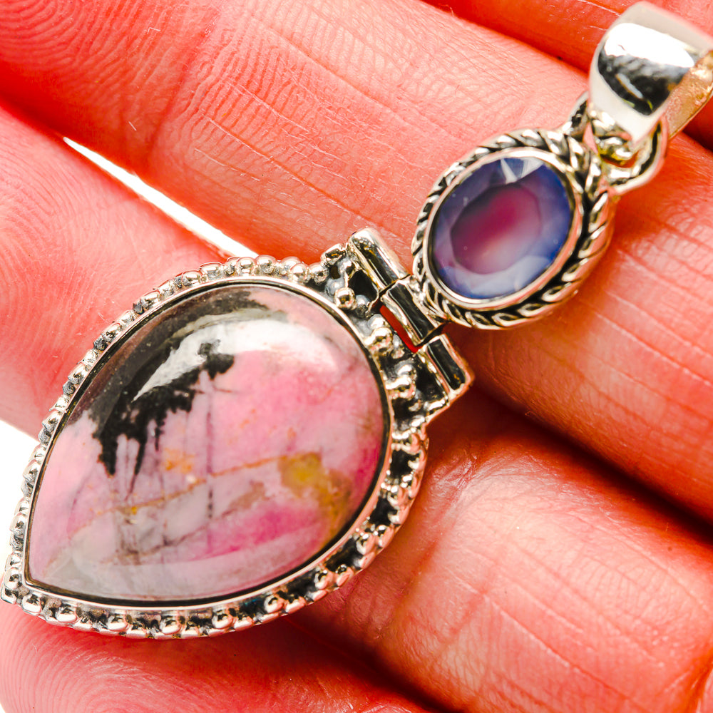 Rhodonite, Tanzanite Pendants handcrafted by Ana Silver Co - PD18304