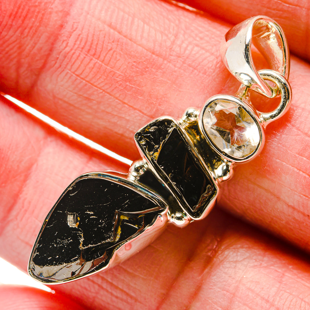 Shungite, White Quartz Pendants handcrafted by Ana Silver Co - PD18310